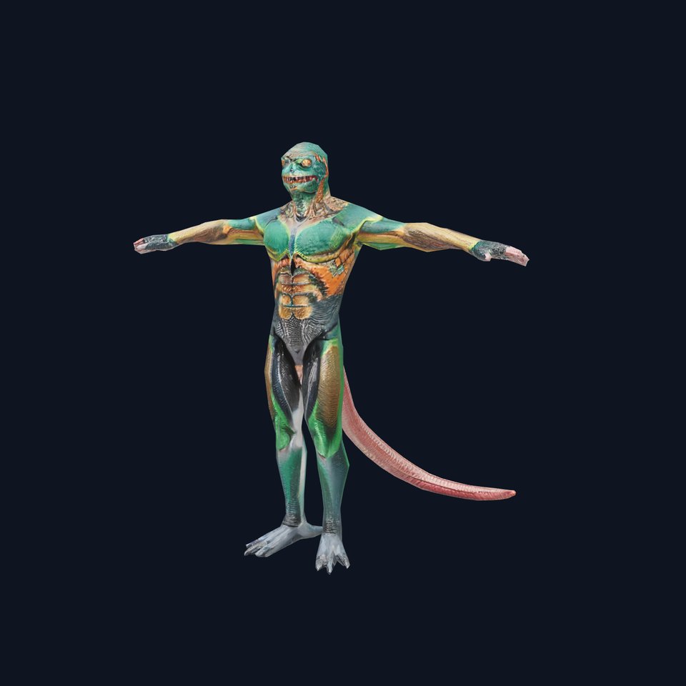 Reptilian Warrior Model Pack for Game and Animation